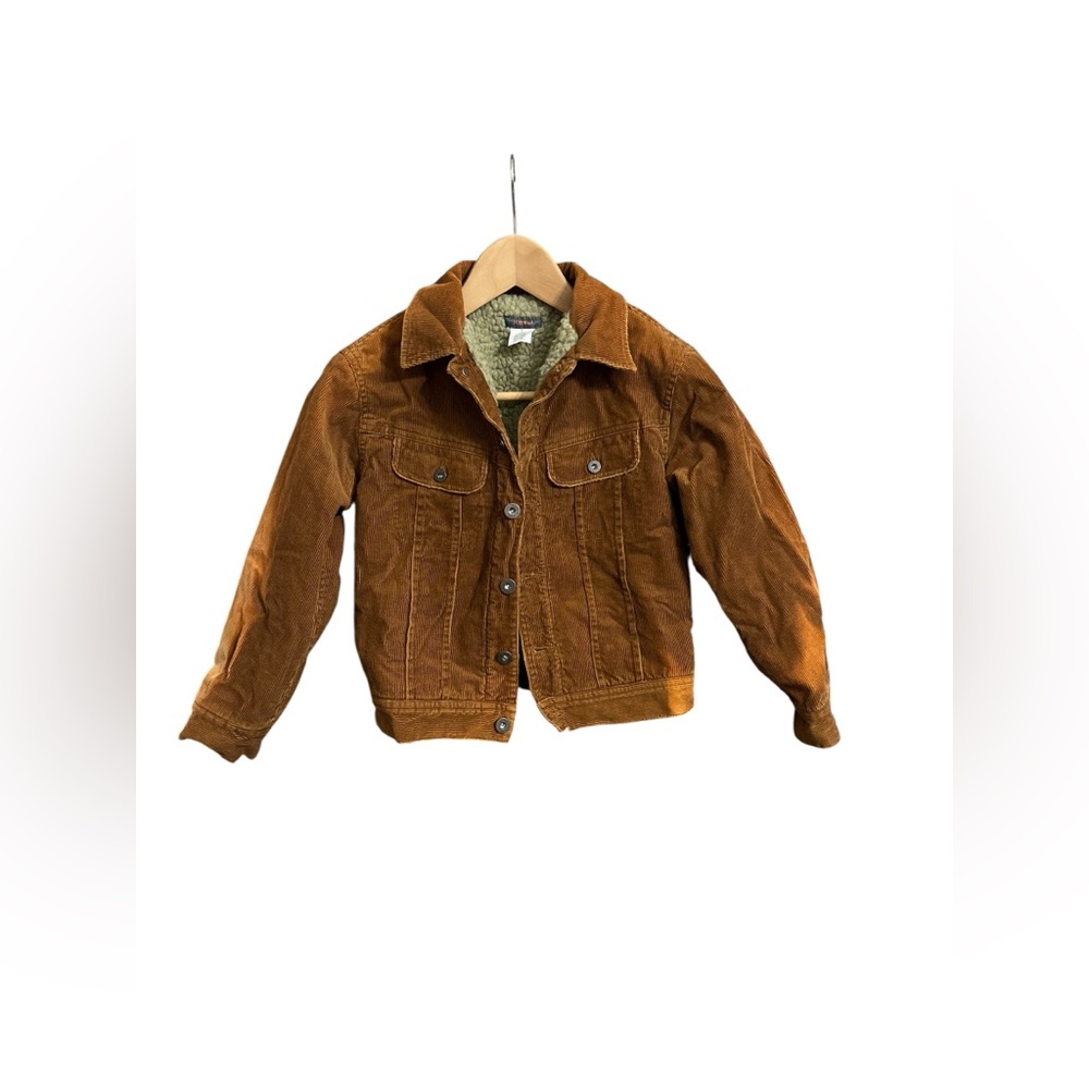 J. Crew Kids Corduroy Jacket Sherpa Lined Size S Barn Chore Coat Buttons Pockets